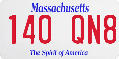 MA license plate 140QN8