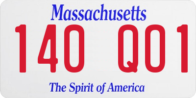 MA license plate 140QO1