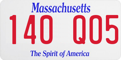 MA license plate 140QO5