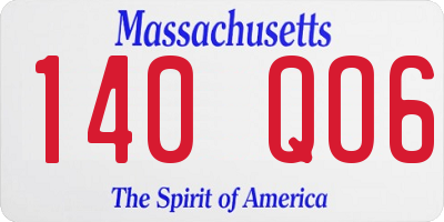 MA license plate 140QO6