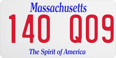 MA license plate 140QO9
