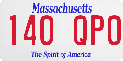 MA license plate 140QP0