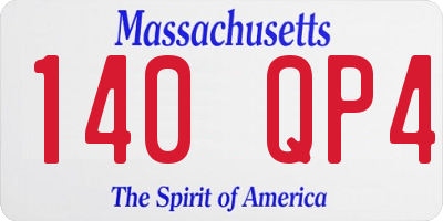 MA license plate 140QP4