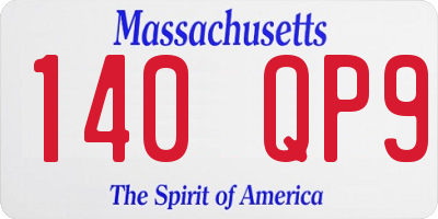 MA license plate 140QP9