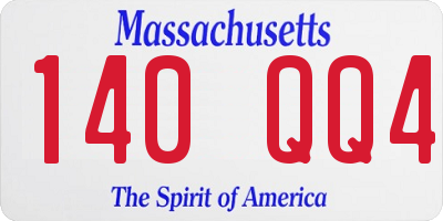 MA license plate 140QQ4