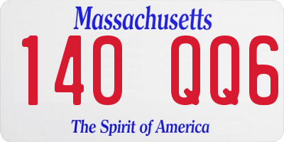 MA license plate 140QQ6