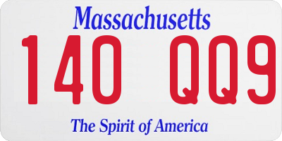 MA license plate 140QQ9