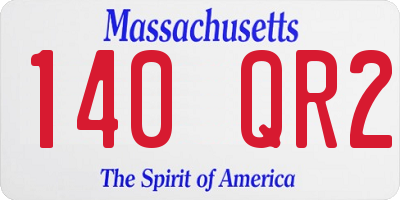MA license plate 140QR2