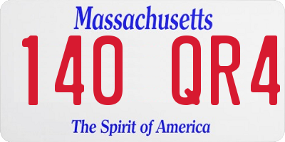 MA license plate 140QR4