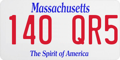 MA license plate 140QR5