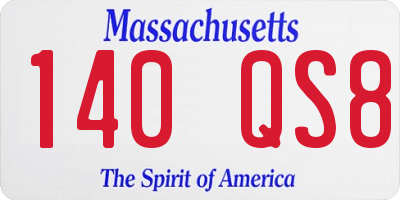 MA license plate 140QS8