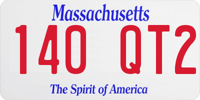 MA license plate 140QT2