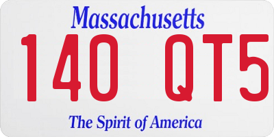 MA license plate 140QT5