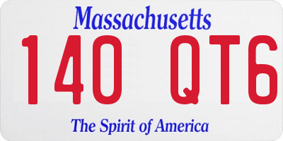 MA license plate 140QT6