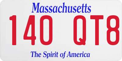MA license plate 140QT8