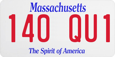 MA license plate 140QU1