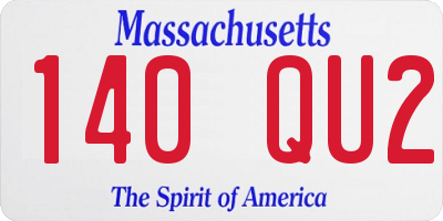 MA license plate 140QU2