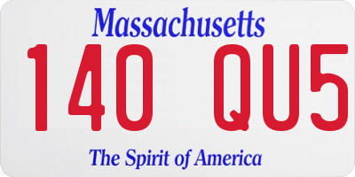 MA license plate 140QU5