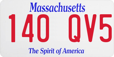 MA license plate 140QV5