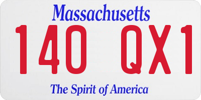 MA license plate 140QX1