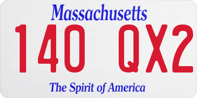 MA license plate 140QX2