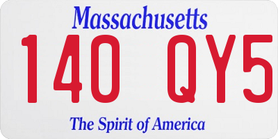 MA license plate 140QY5