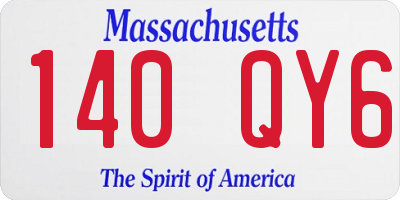 MA license plate 140QY6