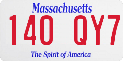MA license plate 140QY7