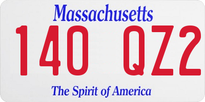 MA license plate 140QZ2