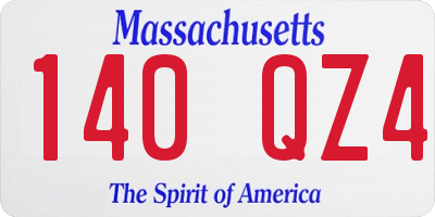 MA license plate 140QZ4