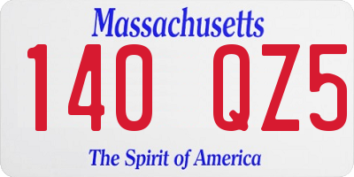 MA license plate 140QZ5