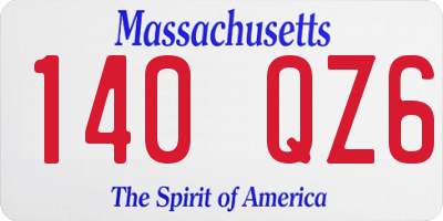MA license plate 140QZ6