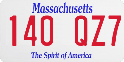 MA license plate 140QZ7