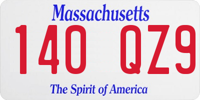 MA license plate 140QZ9