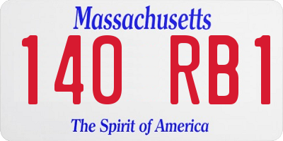 MA license plate 140RB1