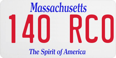 MA license plate 140RC0