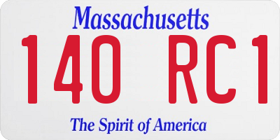 MA license plate 140RC1