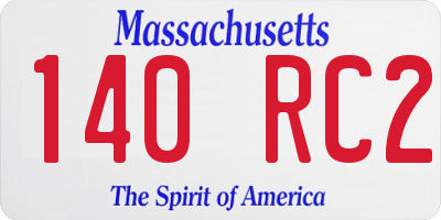 MA license plate 140RC2