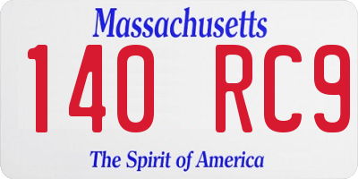 MA license plate 140RC9
