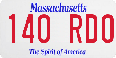 MA license plate 140RD0