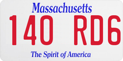 MA license plate 140RD6