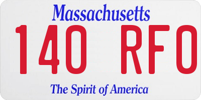 MA license plate 140RF0