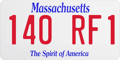 MA license plate 140RF1