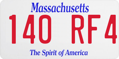 MA license plate 140RF4