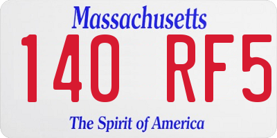 MA license plate 140RF5