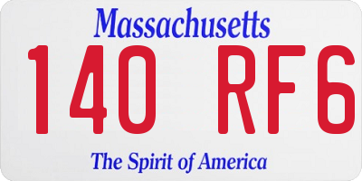 MA license plate 140RF6