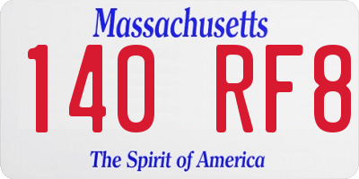 MA license plate 140RF8