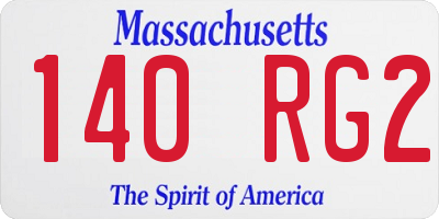 MA license plate 140RG2