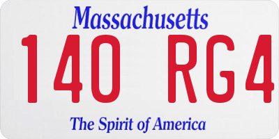 MA license plate 140RG4