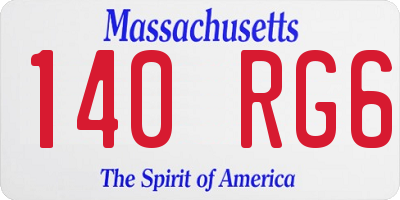 MA license plate 140RG6